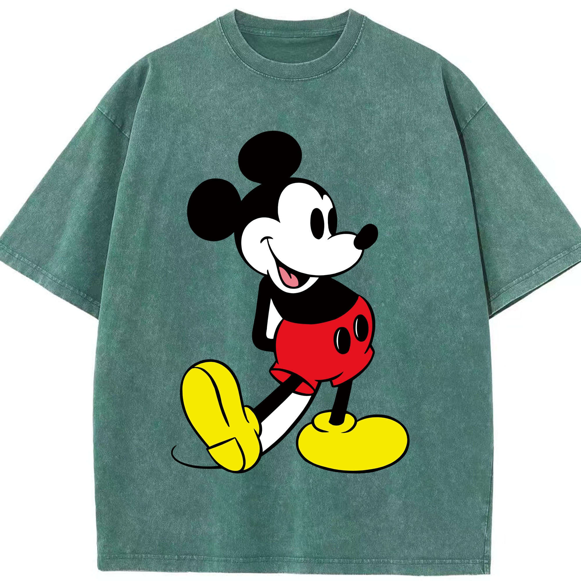 （画像用） ミッキーマウス Mickey Mouse 綿100% ヴィンテージ風 半袖Tシャツ（フロントプリント）